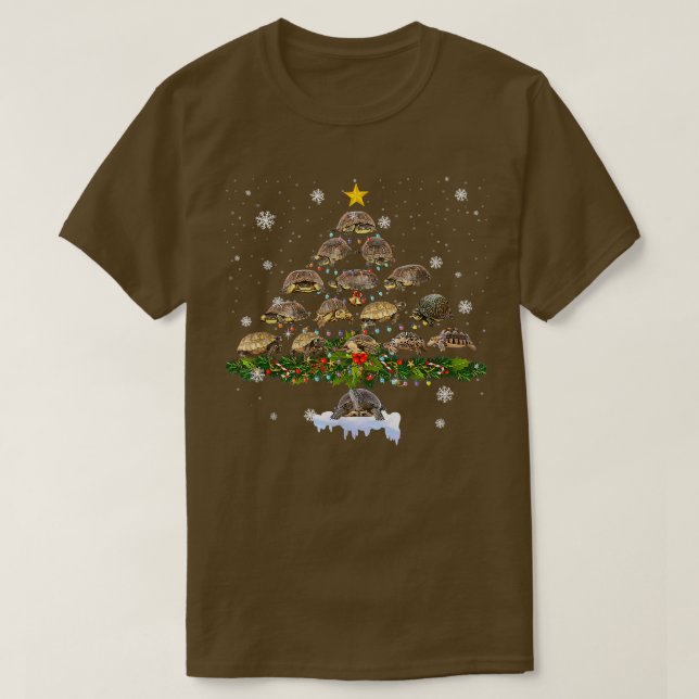 Camiseta Ornamento divertido del árbol navideño ruso tortoi (Diseño del anverso)