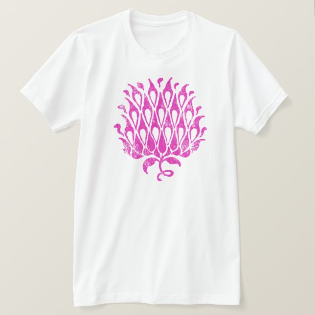 Camiseta Ornamento Floral Clásico Ilustración Botánica (Anverso del diseño)