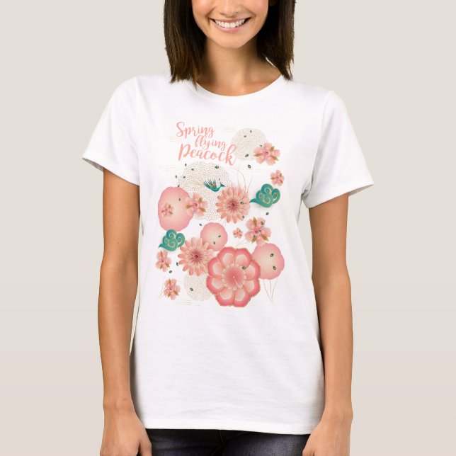 Camiseta Ornamento floral de perca de primavera en el jardí (Anverso)