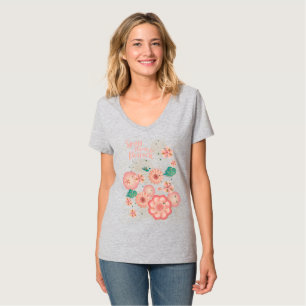 Camiseta Ornamento floral del pavo real del vuelo del