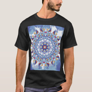 Camiseta Ornamento floral, diseño artístico.