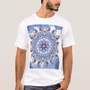 Camiseta Ornamento floral, diseño artístico.