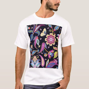 Camiseta Ornamento floral sin foco de Paisley en India
