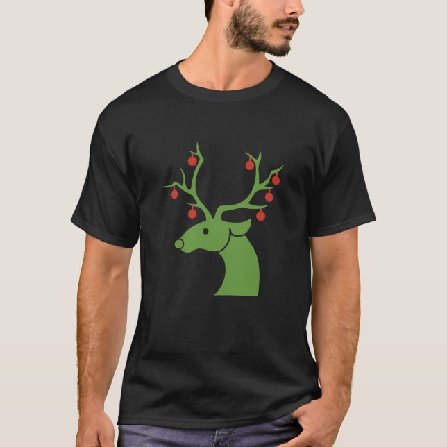 Camiseta Ornamento navideño de renos (Anverso)