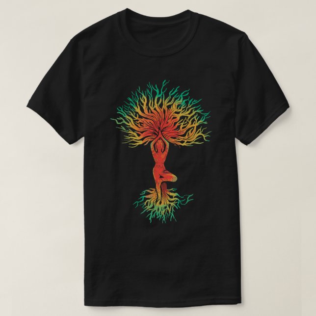 Camiseta Ornamento nocturno de raíces de árbol Mandala Prac (Diseño del anverso)