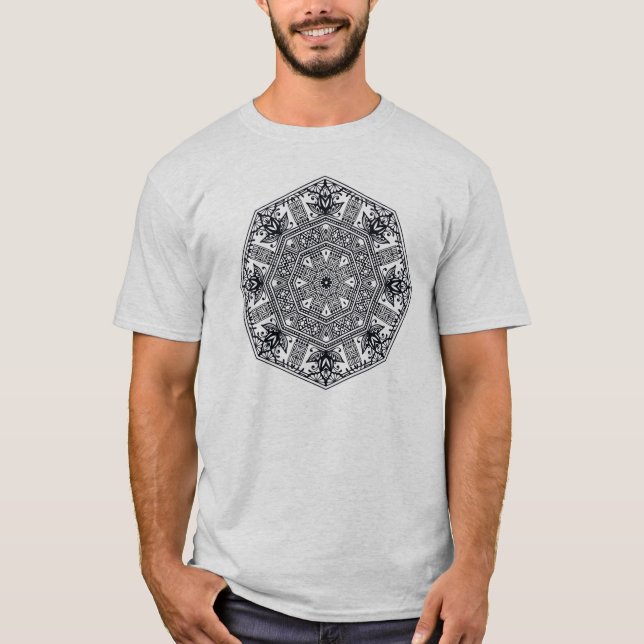 Camiseta Ornamento redondo de la mandala (Anverso)
