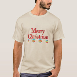 Camiseta Ornamentos de redondeo de texto 3D de navidad