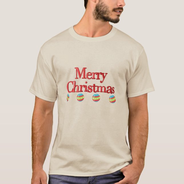 Camiseta Ornamentos de redondeo de texto 3D de navidad (Anverso)