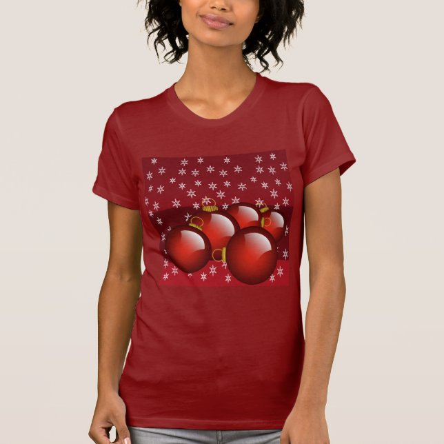 Camiseta Ornamentos rojos (Anverso)