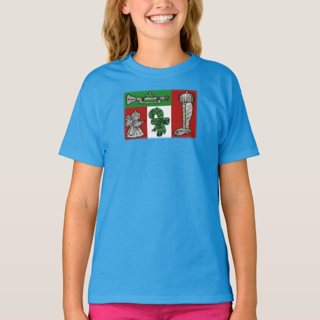 Camiseta Ornamentos Vintage de Navidad (Anverso)