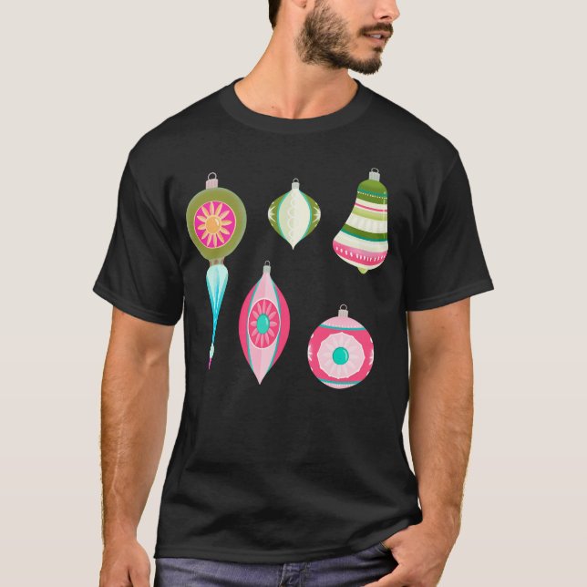 Camiseta Ornamentos Vintage de Navidad (Anverso)