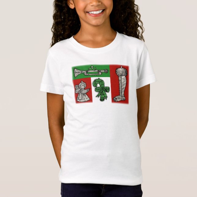Camiseta Ornamentos Vintage de Navidad (Anverso)