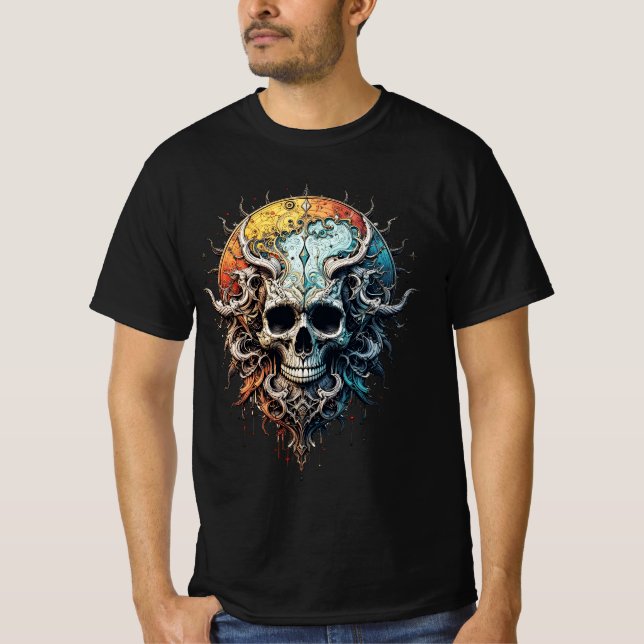 Camiseta Ornate Cosmic Skull Gothic Baroque Mandala  (Anverso)