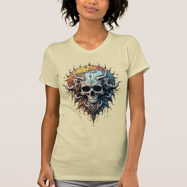 Camiseta Ornate Cosmic Skull Gothic Baroque Mandala  (Anverso)