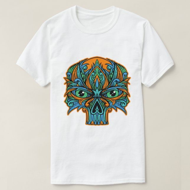Camiseta Ornate Psychedelic Skull (Diseño del anverso)