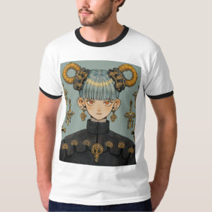 Camiseta Ornate Steampunk Fantasy Anime Chica