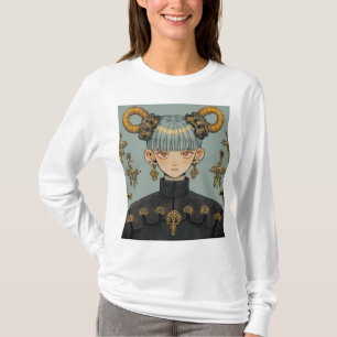 Camiseta Ornate Steampunk Fantasy Anime Chica