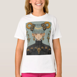 Camiseta Ornate Steampunk Fantasy Anime Chica