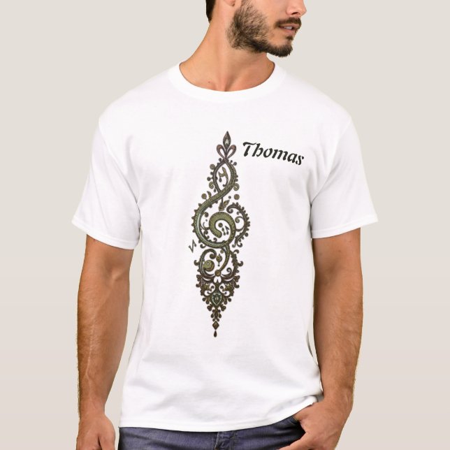 Camiseta Ornate Treble Clef (Anverso)