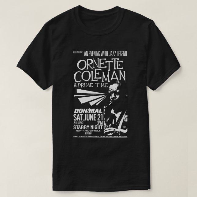 Camiseta Ornette Coleman y Prime Time (Diseño del anverso)