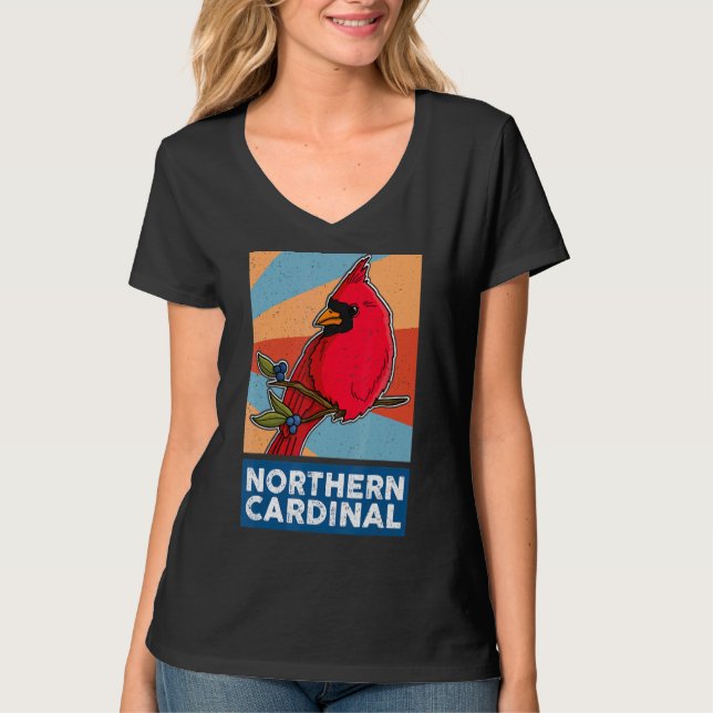 Camiseta Ornit del Jardín de Pájaros Rojos (Anverso)
