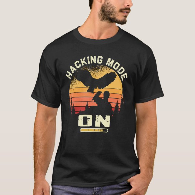 Camiseta Ornitología Halcón Modo Hacking Activado Halcón Vo (Anverso)