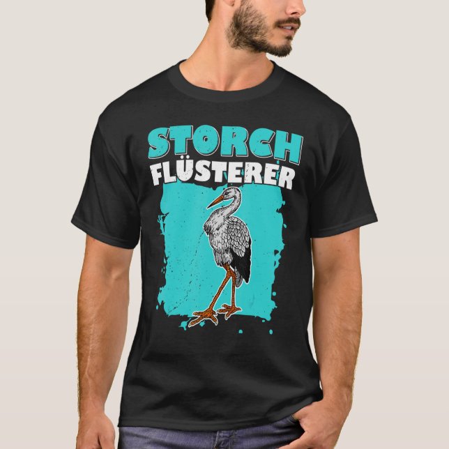 Camiseta Ornitólogo biólogo de aves de cigüeña Birdwatching (Anverso)