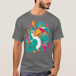 Camiseta Ornitólogo de Aves Exóticas Plantas Tropicales Bi