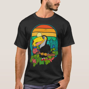 Camiseta Ornitólogo de Flores Tropicales de observación de