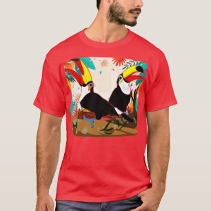 Camiseta Ornitólogo de observación de aves de hojas tropica
