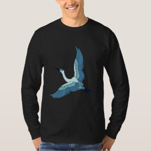 Camiseta Ornitólogo de vuelo completo de la garza azul gran