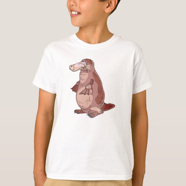 Camiseta ornitorrinco de pie (Anverso)