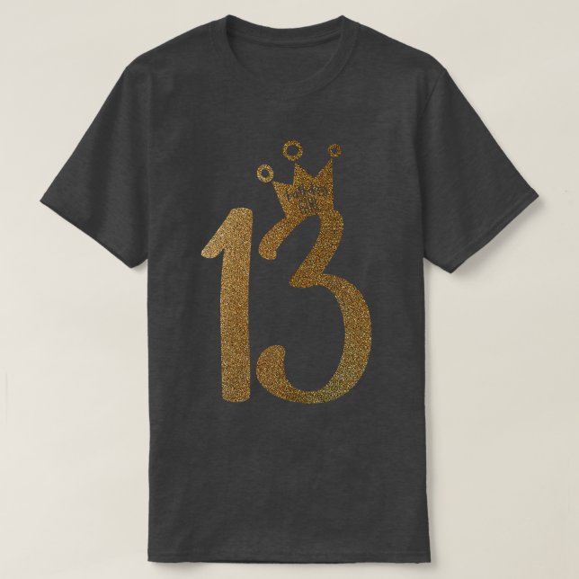 Camiseta Oro adolescente 13 cumpleaños 13 cumpleaños T  (Diseño del anverso)