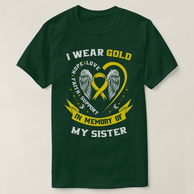 Camiseta Oro Artículos de Concienciación sobre el Cáncer In (Diseño del anverso)
