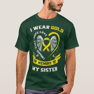 Camiseta Oro Artículos de Concienciación sobre el Cáncer In