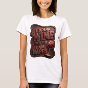 Camiseta Oro atrevido I BEBO VINO POR LO TANTO SOY FELIZ Im