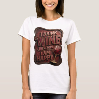 Camiseta Oro atrevido I BEBO VINO POR LO TANTO SOY FELIZ Im