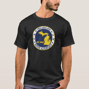 Camiseta oro azul blanco aumentado llevado Michigan