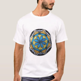 Camiseta Oro de cobre y Mandala azul