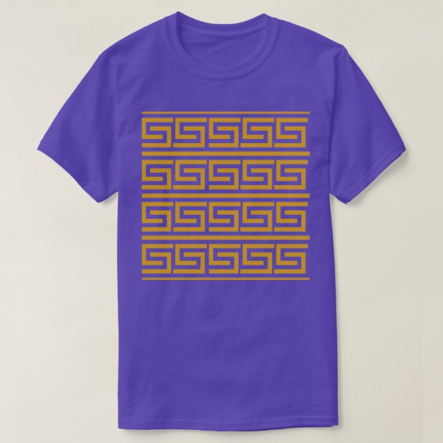 Camiseta Oro de patrón de clave griega (Diseño del anverso)