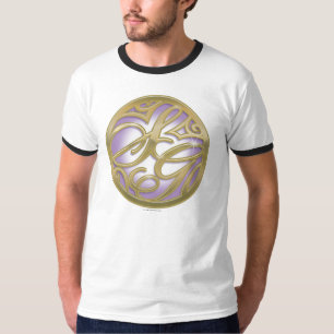 Camiseta Oro de Supergirl y logotipo púrpura del círculo