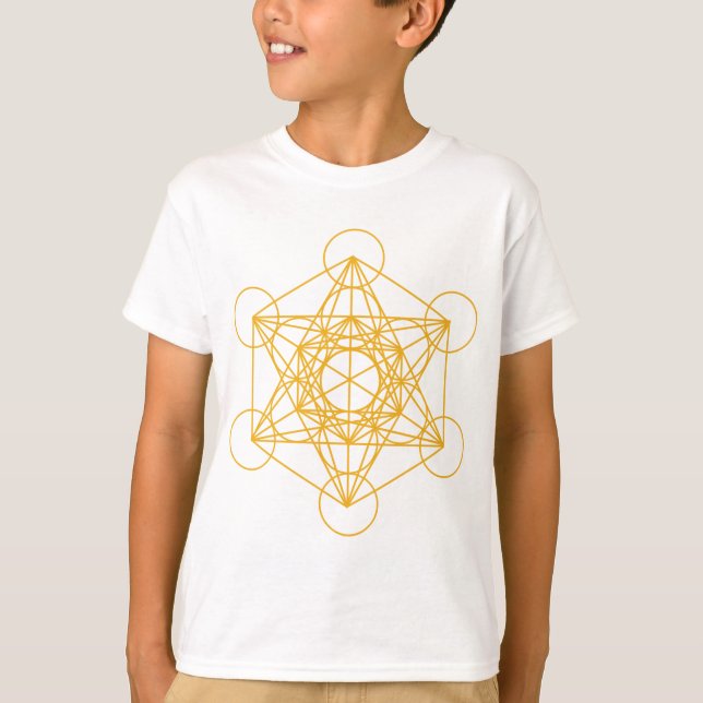 Camiseta Oro del cubo de Metatron (Anverso)