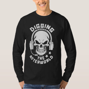 Camiseta Oro delgado de la línea amarilla del cráneo - La p