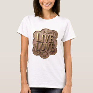 Camiseta Oro Dinámico DISEÑO MODERNO VIVE AMA