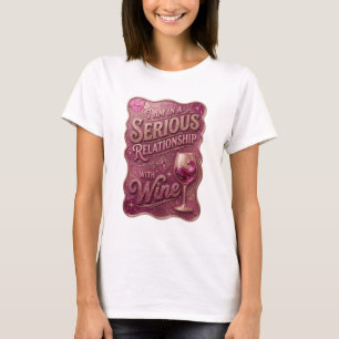 Camiseta Oro Estoy en una relación seria con el vino v3