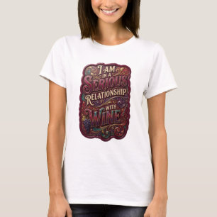 Camiseta Oro Estoy en una relación seria con el vino v6