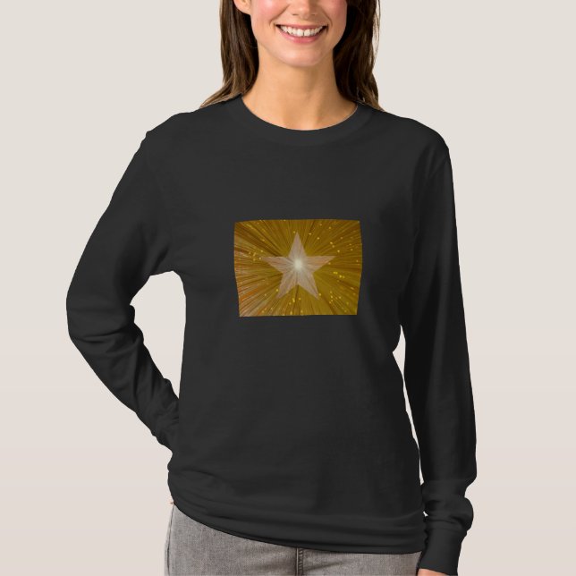 Camiseta "Oro" Estrella de manga larga negro (Anverso)