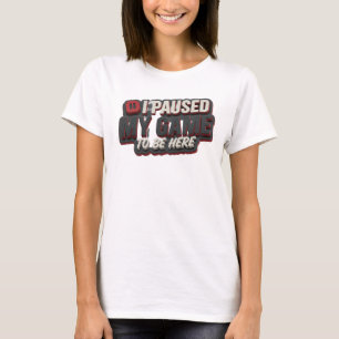 Camiseta Oro Expresivo PAUSÉ MI JUEGO PARA ESTAR AQUÍ