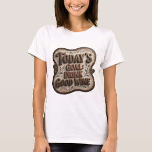 Camiseta Oro Genial META DEL DÍA BEBER BUEN VINO