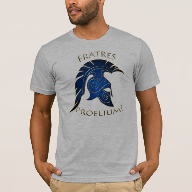 Camiseta Oro griego Trojan del azul del guerrero de la (Anverso)
